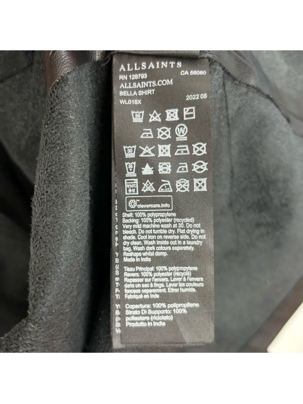 All Saints black vegan Bella shirt - Picture 10 of 10